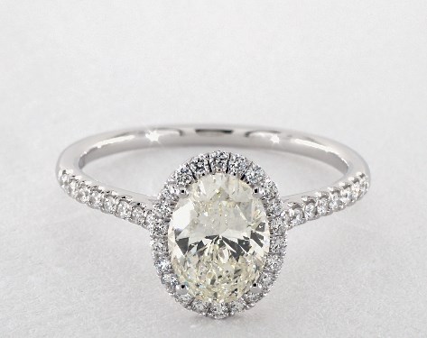 14K White Gold Halo DYO ER Setting