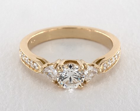 18K Yellow Gold Three Stone Setting