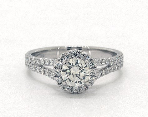 18K White Gold Halo Setting