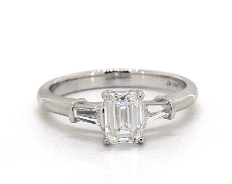 14K White Gold Three Stone Setting
