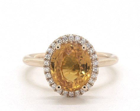 14K Yellow Gold Halo Setting