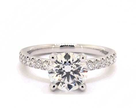 14K White Gold Pave DYO ER Setting