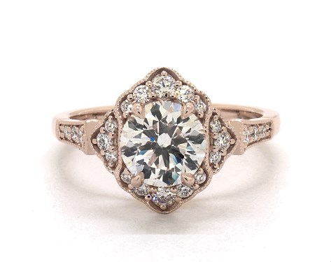 14K Rose Gold Vintage Setting