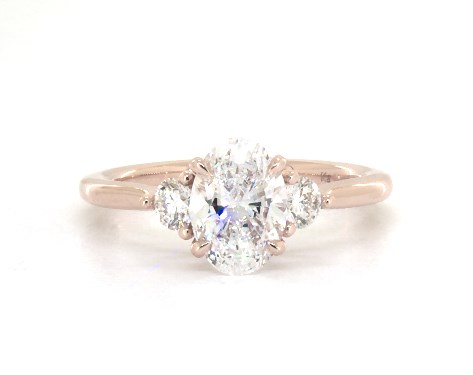 14K Rose Gold Three Stone DYO ER Setting