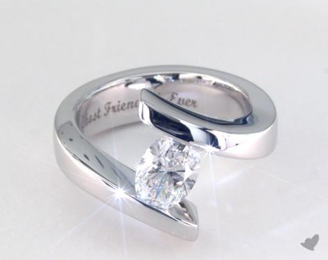 14K White Gold Tension Setting