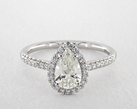 14K White Gold Halo Setting