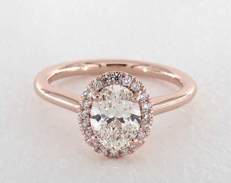 14K Rose Gold Halo DYO ER Setting