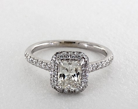 14K White Gold Halo Setting