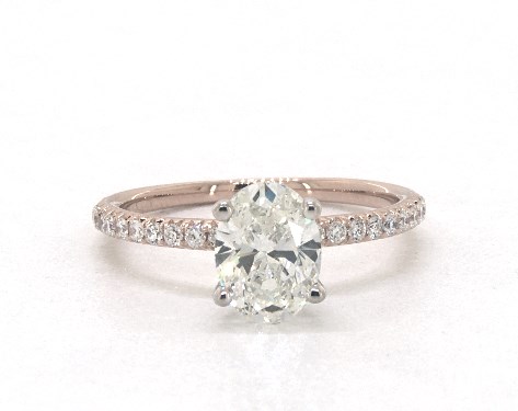 14K Rose Gold Pave Setting