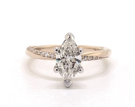 14K Yellow Gold Pave Setting