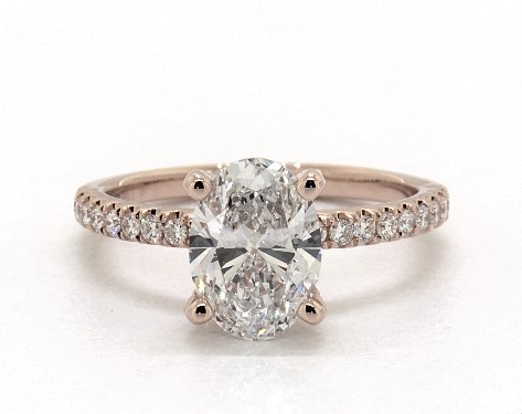 14K Rose Gold Pave DYO ER Setting