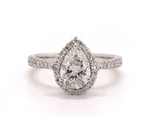 14K White Gold Halo Setting