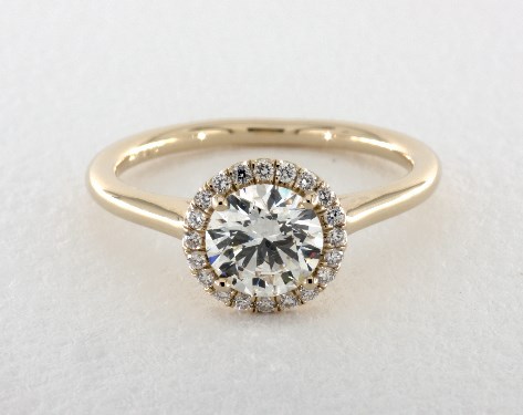 14K Yellow Gold Halo DYO ER Setting
