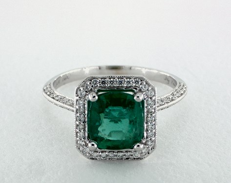 14K White Gold Halo Setting
