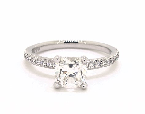14K White Gold Pave DYO ER Setting