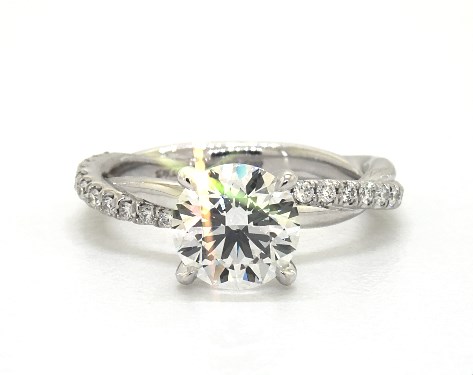 14K White Gold Pave Setting
