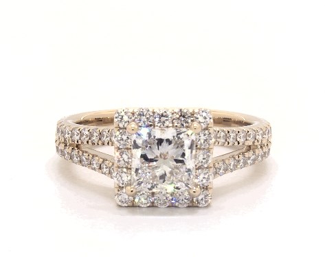 14K Yellow Gold Halo DYO ER Setting