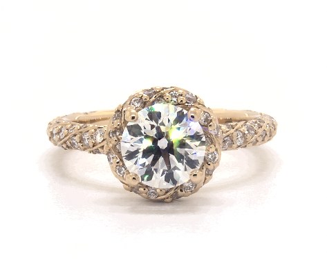 18K Yellow Gold Halo Setting
