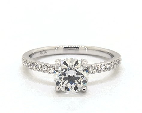 14K White Gold Pave DYO ER Setting