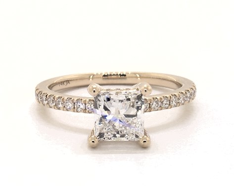 14K Yellow Gold Pave Setting