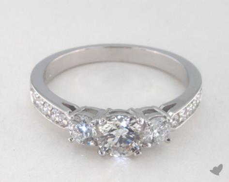 14K White Gold Three Stone DYO ER Setting