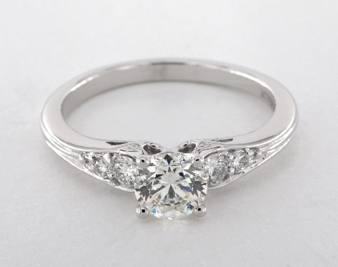 14K White Gold Sidestones DYO ER Setting