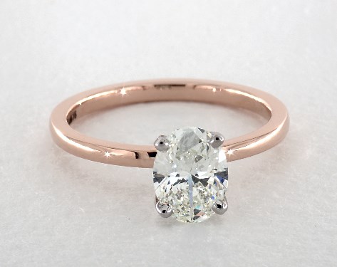 rose gold oval solitaire engagement rings