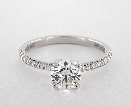 14K White Gold Pave DYO ER Setting