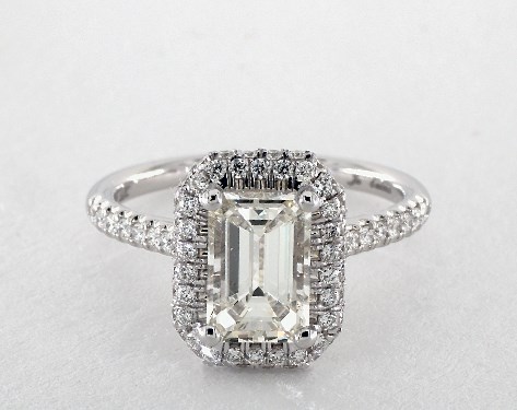 14K White Gold Halo Setting