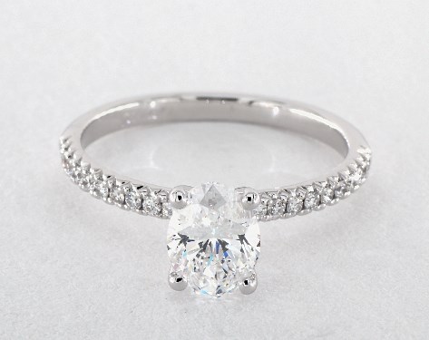 14K White Gold Pave DYO ER Setting