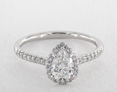 Pear Shaped Engagement Rings Jamesallen 14k White Gold Halo Setting