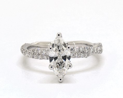 14K White Gold Pave Setting