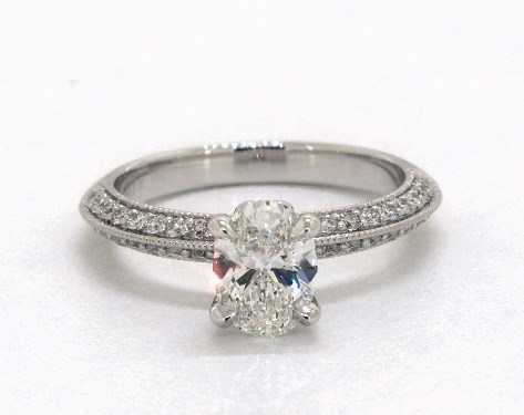 14K White Gold Pave Setting