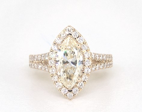 18K Yellow Gold Halo Setting