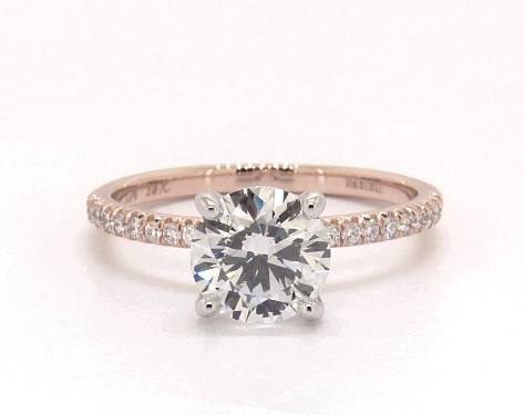 14K Rose Gold Pave DYO ER Setting