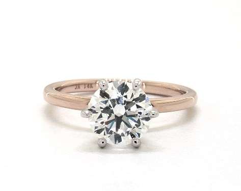 14K Rose Gold Solitaire DYO ER Setting