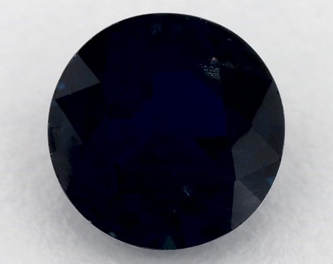 1.86 carat Round Natural Blue Sapphire Three Stone Round and Pavé Set Diamond Engagement Ring