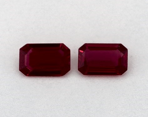  0.84 Carat Ruby   Emerald Gemstone Pairs