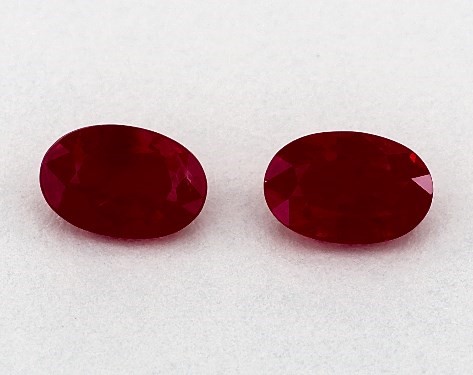  1.22 Carat Ruby   Oval Gemstone Pairs