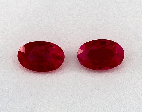  1.09 Carat Ruby   Oval Gemstone Pairs