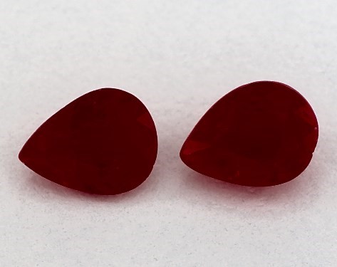  0.70 Carat Ruby   Pear Gemstone Pairs