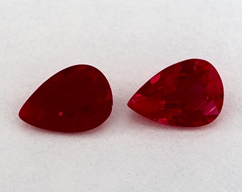  0.91 Carat Ruby   Pear Gemstone Pairs