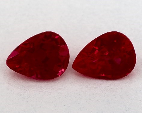  0.98 Carat Ruby   Pear Gemstone Pairs