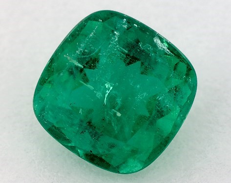 1.99 carat Cushion Natural Green Emerald Octagon Halo Diamond Engagement Ring