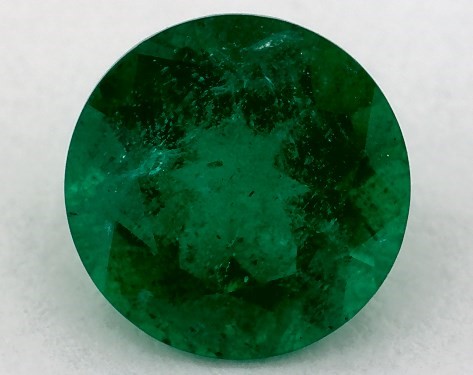 1.17 carat Round Natural Green Emerald Floral Halo Engagement Ring