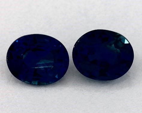  0.82 Carat Blue Sapphire   Oval Gemstone Pairs