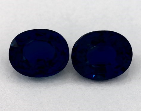  0.97 Carat Blue Sapphire   Oval Gemstone Pairs