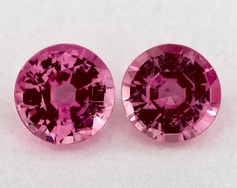  1.17 Carat Pink Sapphire   Round Gemstone Pairs