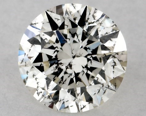 0.57 Carat J-I1 Excellent Cut Round Diamond Petite Diamond Accent Engagement Ring