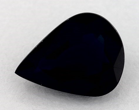 1.84 carat Pear Natural Blue Sapphire Pavé Halo Diamond Engagement Ring (Pear Center)